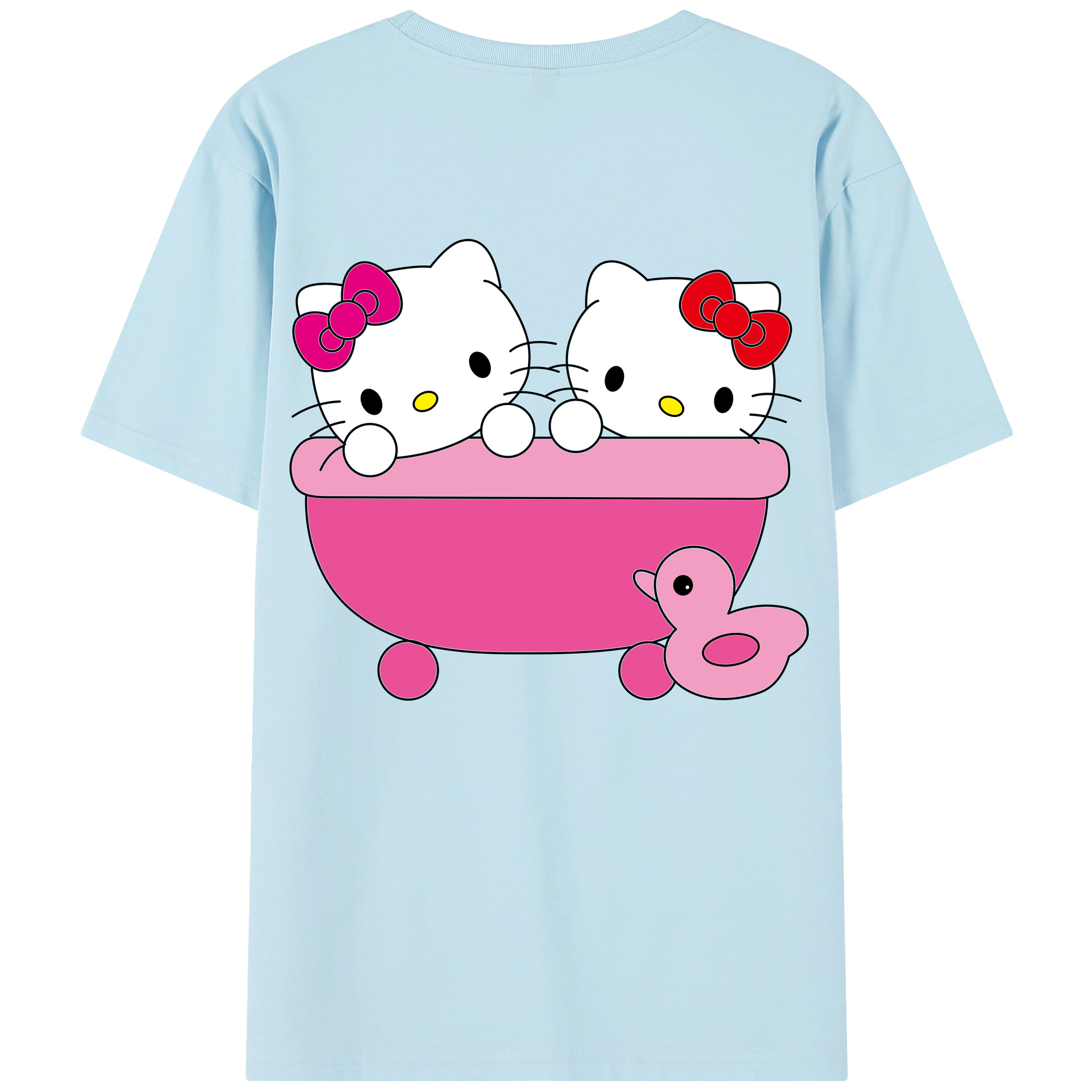 （画像用） Hello Kitty ハローキティ 綿100％半袖Tシャツ（背面プリント）